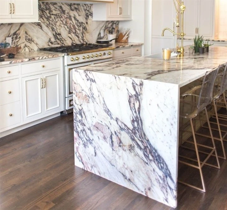 Calacatta Viola Marble kitchen countertop decor