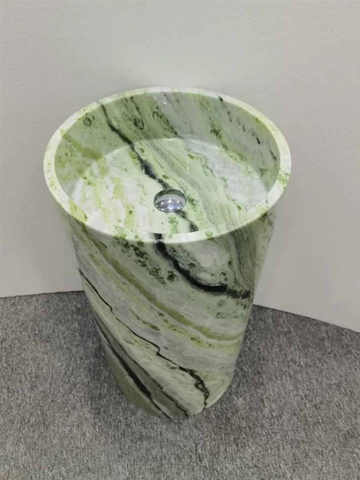 Round Verde Green Marble Sink