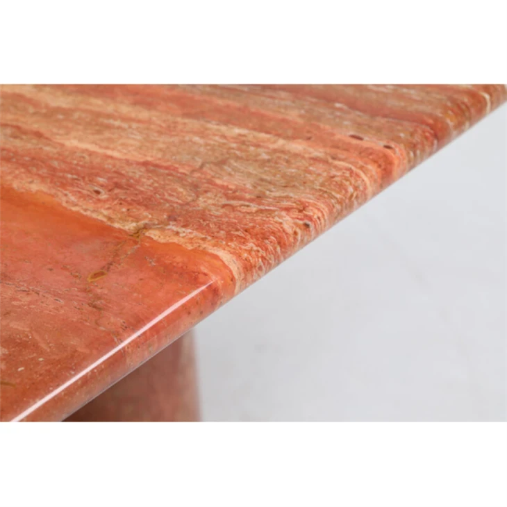 Vintage Red Travertine Dining Table
